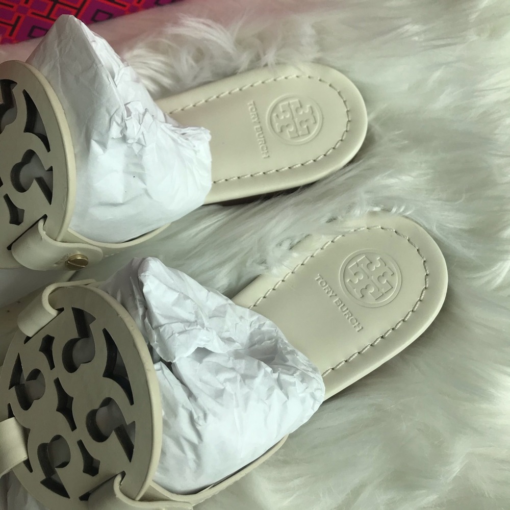 NEW IN BOX TORY BURCH MILLER SANDALS BLEACH - Picture 10 of 12